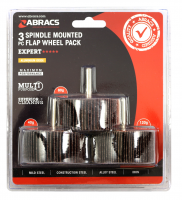ABRACS 3PC FLAP WHEEL PACK 40MM X 20MM X 40/80/120G (1PC) ABRACS 3PC FLAP WHEEL PACK 40MM X 20MM X 40/80/120G (1PC)