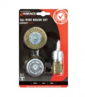 ABRACS 3PC SPINDLE MOUNTED WIRE BRUSH SET (1PC)