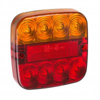 ACHTERLICHT 12V 5 FUNCTIES 107X107MM 8LED (1ST)