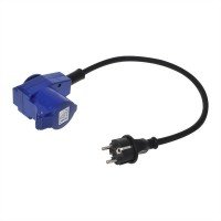 ADAPTER CABLE 40CM FROM SCHUKO PLUG TO CEE ANGLED CONNECTOR + SCHUKO SOCKET (1PC)