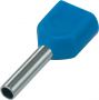 ADEREINDHULS DUBBEL BLAUW 2X 0,75MM² LENGTE=8 (20ST)