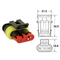 AMP SUPERSEAL (#1.5) 3-PIN FEMALE(1PC) AMP SUPERSEAL (#1.5) 3-PIN FEMALE(1PC)