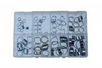ASSORTMENT TWO EAR CLAMPS STEEL ZINC PLATED 40-PIECE (1PC)