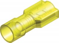 FULLY INSULATED FEMALE DISCONNECTOR YELLOW 6.3 (25PCS)