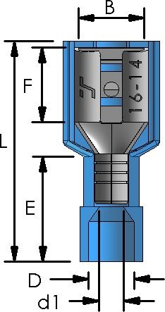 fully insulated male disconnector blue 63 50pcs fully insulated male disconnector blue 63 50pcs
