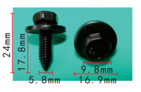 COMBI-SCHROEF MET RING ZWART M6X20 (R=17) (100) COMBI-SCHROEF MET RING ZWART M6X20 (R=17) (100)
