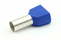 CORD END TERMINAL INSULATED DUO FRENCH L=10 2X0,75MM2 BLUE (500)
