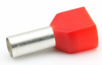 CORD END TERMINAL INSULATED DUO FRENCH L=8 2X1,00MM2 RED (500)