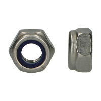 D985 STAINLESS A4-80 SELF-LOCKING HEXAGON NUTS, LOW TYPE M10 (200)