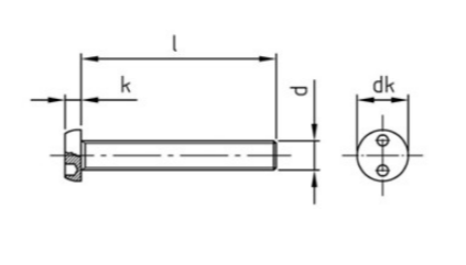 din 84 rvs a2 ckschroef security 2xgat m4x12 sp8 100 din 84 rvs a2 ckschroef security 2xgat m4x12 sp8 100