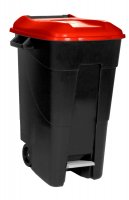 EMPTY WASTE CONTAINER 120L + PEDAL RED (1PC)