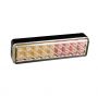 FEU ARRIERE 12 / 24V 3 FONCTIONS 135X38MM LED AVEC SUPPORT NOIR (1PC)