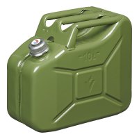 JERRYCAN METAAL GROEN MET MAGNETISCHE SCHROEFDOP UN- & TÜV/GS-GEKEURD 10 LITER (1ST)