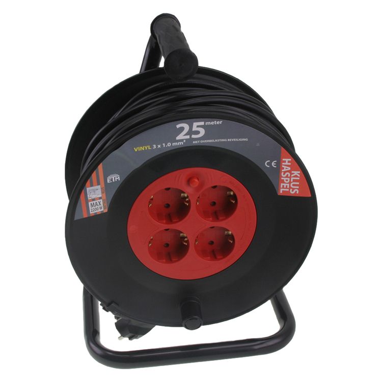 kabelhaspel met randaarde 3x10mm2 zwartrood 25 meter 1st kabelhaspel met randaarde 3x10mm2 zwartrood 25 meter 1st