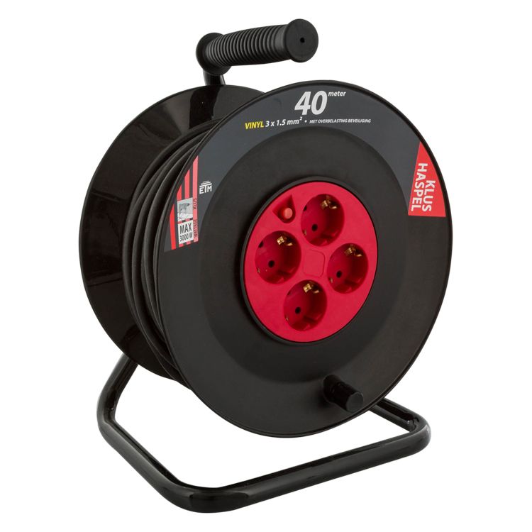 kabelhaspel met randaarde 3x15mm2 zwartrood 40 meter 1st kabelhaspel met randaarde 3x15mm2 zwartrood 40 meter 1st