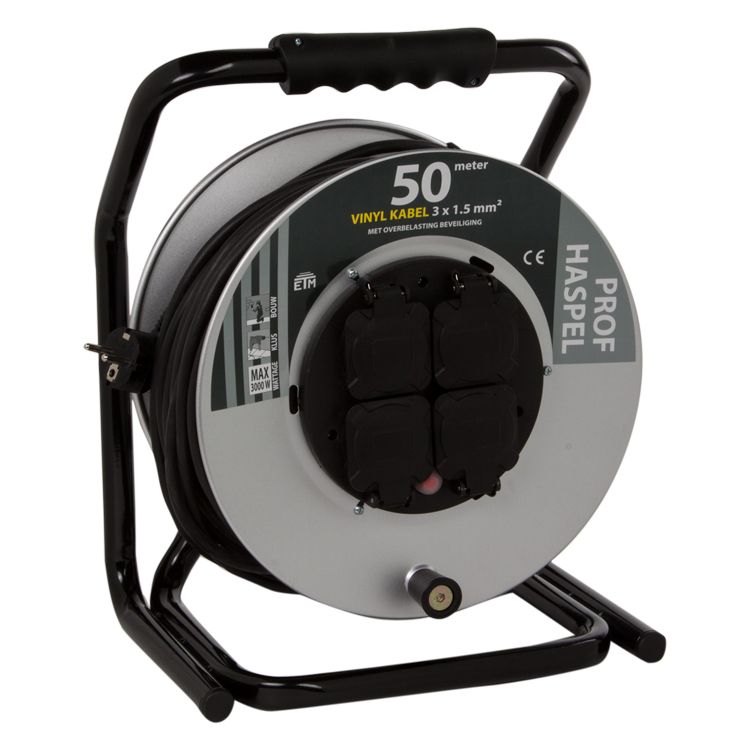 kabelhaspel neproeen 3x15mm2 zwart 50 meter 1st kabelhaspel neproeen 3x15mm2 zwart 50 meter 1st