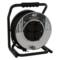 KABELHASPEL PROF MET RANDAARDE 3X1,5MM2 ZWART 40 METER (1ST)