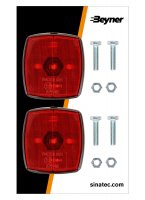 MARKING LAMP RED 66X62MM (2PC)