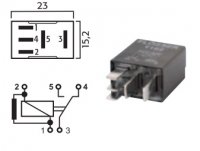 MICRO SWITCH RELAY 12V 15 / 25A WITH RESISTOR (1PC)