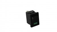 MINI ROCKER SWITCH 4-POLE ON/OFF LED - GREEN 10A 12V, 12V LED (1PC)