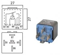 MINI SWITCH RELAY 12V 20 / 30A 5-POLE (1PC)