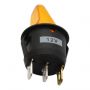 MINI TUIMELSCHAKELAAR ROND ON/OFF 12V 16A, LED 12V AMBER (1ST)