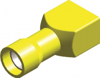 PVC ECONOMY FULLY-INSULATED FEMALE DISCONNECTORS YELLOW 6,3X0,8 (100)