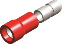 PVC ECONOMY INSULATED MALE BULLET DISCONNECTORS RED 4,0MM (100)