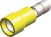 PVC ECONOMY INSULATED MALE BULLET DISCONNECTORS YELLOW 5,0MM (100)