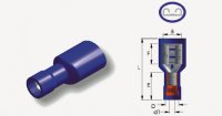 PVC FULLY-INSULATED FEMALE DISCONNECTORS BLUE 6.3X0.8 NORMAL (50PCS)