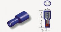 PVC KABELSCHOEN VROUW VOLLEDIG GEISOLEERD BLAUW 6,3X0,8 ROND (5ST)