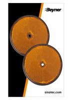 REFLECTOR ORANGE 80MM SCREW FASTENING (2PC)