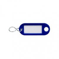 SLEUTELLABEL MET OPHANGOOG EN S-HAAK DONKERBLAUW (100)