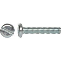 SLOTTED DRIVE PAN HEAD ZINC FINISH STEEL MACHINE SCREW #10-32 X 1/2 SLOTTED DRIVE PAN HEAD ZINC FINISH STEEL MACHINE SCREW #10-32 X 1/2