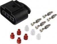 VAG CONNECTOR SET FEMALE OE: 1J0973724 4-WAY + TERMINALS EN SEALS (1ST)