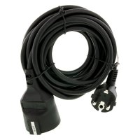 VERLENGSNOER MET RANDAARDE 2500W 3X1,0 MM ZWART 5 METER (1ST)
