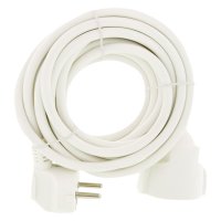 VERLENGSNOER MET RANDAARDE 2500W 3X1,0MM2 WIT 5 METER (1ST)