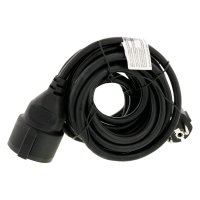VERLENGSNOER MET RANDAARDE 2500W 3X1,5 MM ZWART 5 METER (1ST)