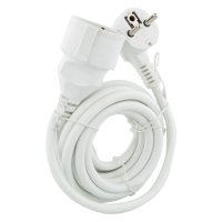 VERLENGSNOER MET RANDAARDE 2500W 3X1,5MM2 WIT 3 METER (1ST)