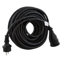 VERLENGSNOER MET RANDAARDE 3500W SPATWATERDICHT (IP44) 3X1,5MM2 ZWART 20 METER (1ST)