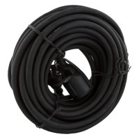 VERLENGSNOER MET RANDAARDE 3500W SPATWATERDICHT (IP44) 3X2,5MM2 ZWART 15 METER (1ST)