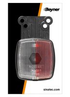 WIDE LIGHT RED / WHITE WITH REFLECTOR ON HOLDER 66X62MM (1PC)